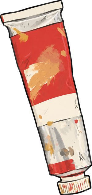 Tubo de tinta vermelha